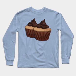 Cupcake cartoon illustration Long Sleeve T-Shirt